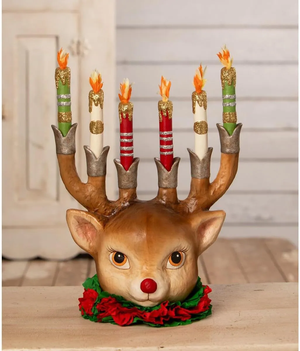 Bethany Lowe Retro Reindeer Candelabra 12.75" TD3168