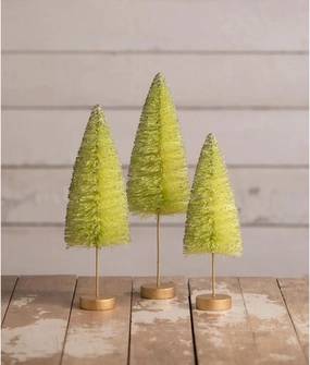 Bethany Lowe Lime Green Halloween Trees, Set of 3