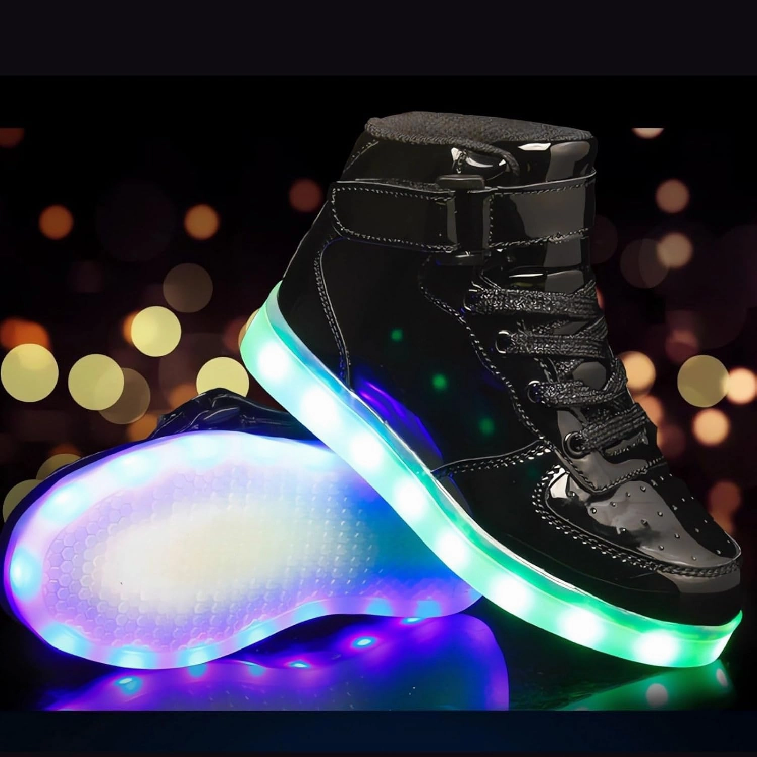 Big Kids Adult Light Up Trainers Luminous Sneakers Boys Girls USB Charging Led High Top Flashing Shoes Xmas