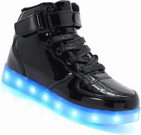 Big Kids Adult Light Up Trainers Luminous Sneakers Boys Girls USB Charging Led High Top Flashing Shoes Xmas