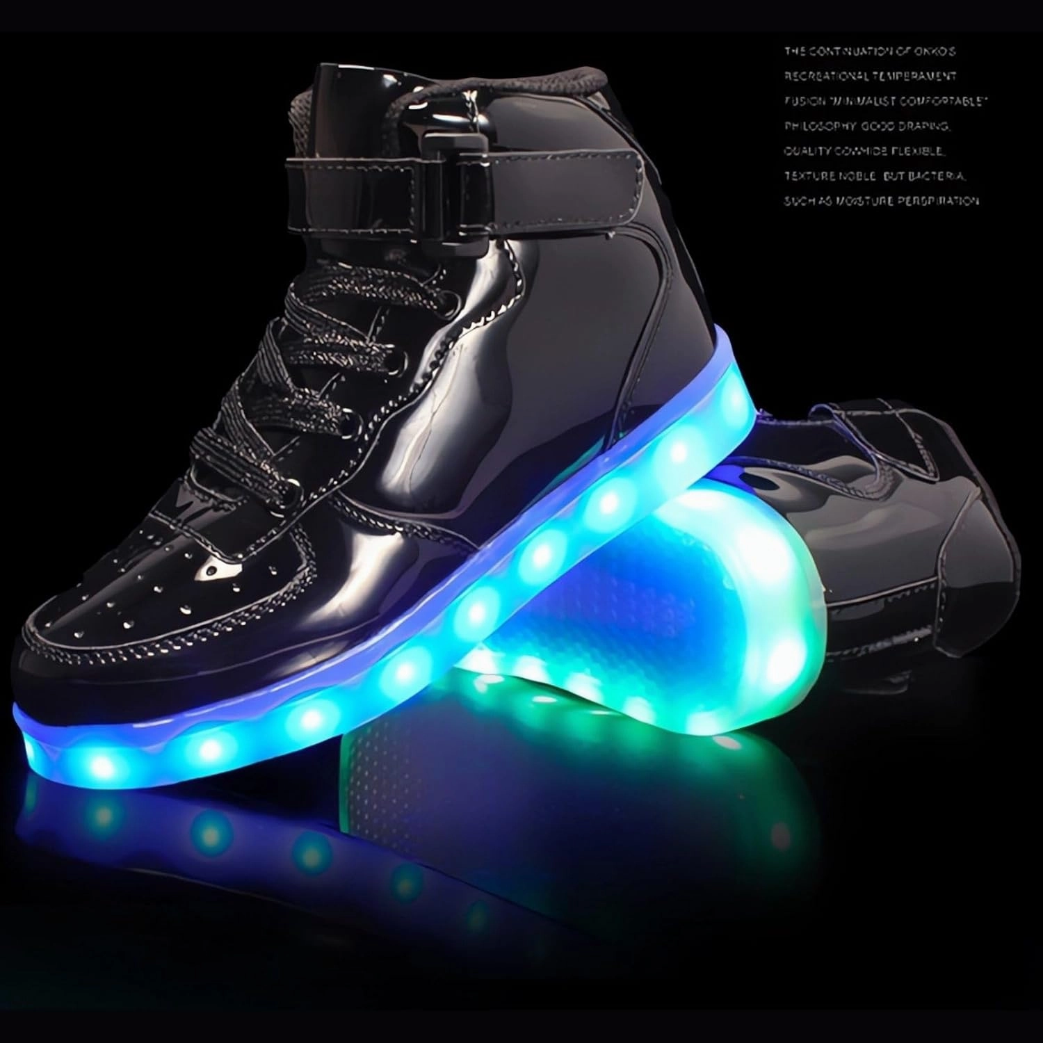 Big Kids Adult Light Up Trainers Luminous Sneakers Boys Girls USB Charging Led High Top Flashing Shoes Xmas