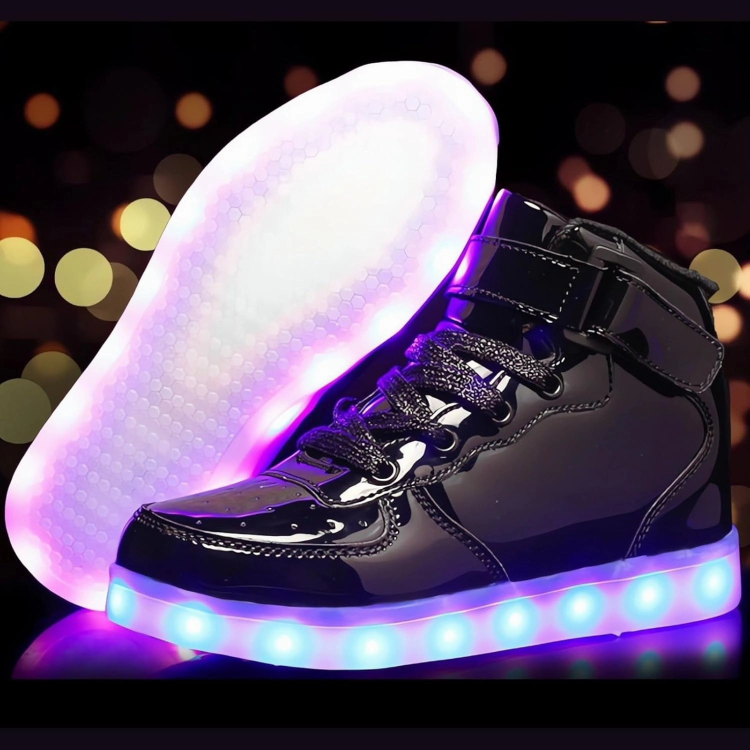 Big Kids Adult Light Up Trainers Luminous Sneakers Boys Girls USB Charging Led High Top Flashing Shoes Xmas