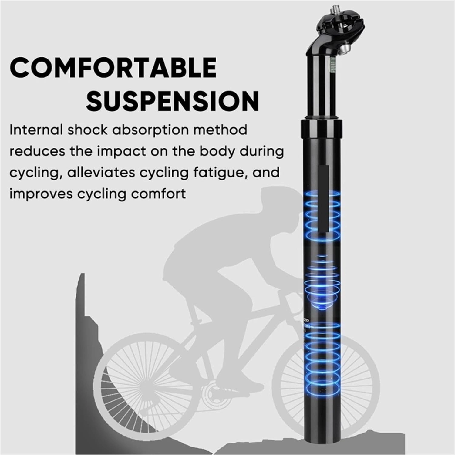 Bike Suspension Seatpost 27.2/31.6/28.6/30.4/30.8/33.9mm MTB Suspension Seat Tube 350mm Shock Absorber Seat Post Bike Parts for Mountain Road Bike