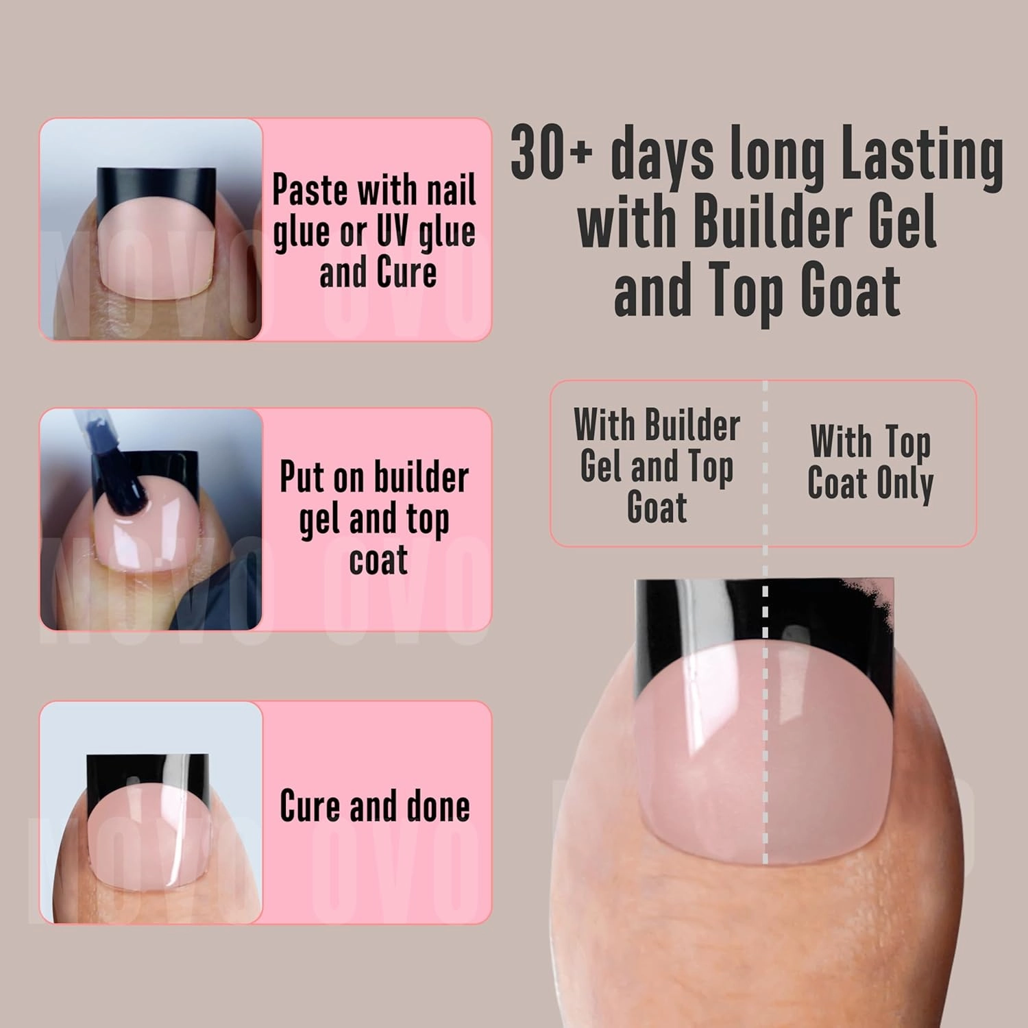 Black French Tip Toe Nail Tips Press on, BABY PINK Sharp Square Pre-Designed Soft Gel False Toenail Extension, Long/Medium Wide Fake Toenails, Full Cover Acrylic for DIY 15 Sizes 240 pcs