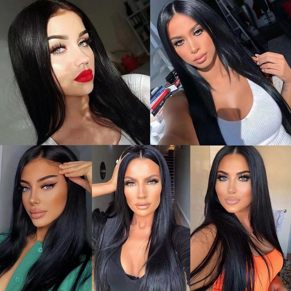 Black Lace Front Wigs Pre Plucked For Black Women Glueless Wig with Natural Hairline Synthetic Lace Front Wig Ready to Wear Wigs for Cosplay…