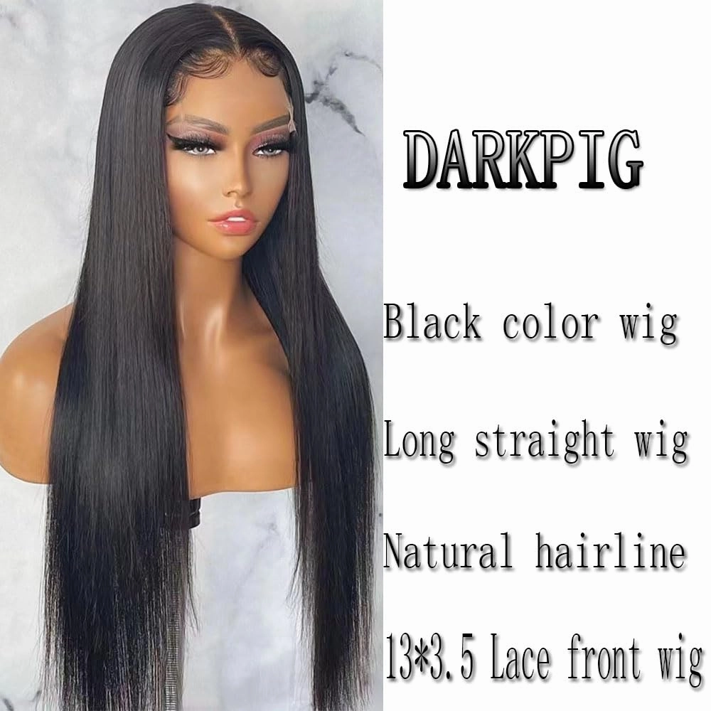 Black Lace Front Wigs Pre Plucked For Black Women Glueless Wig with Natural Hairline Synthetic Lace Front Wig Ready to Wear Wigs for Cosplay…