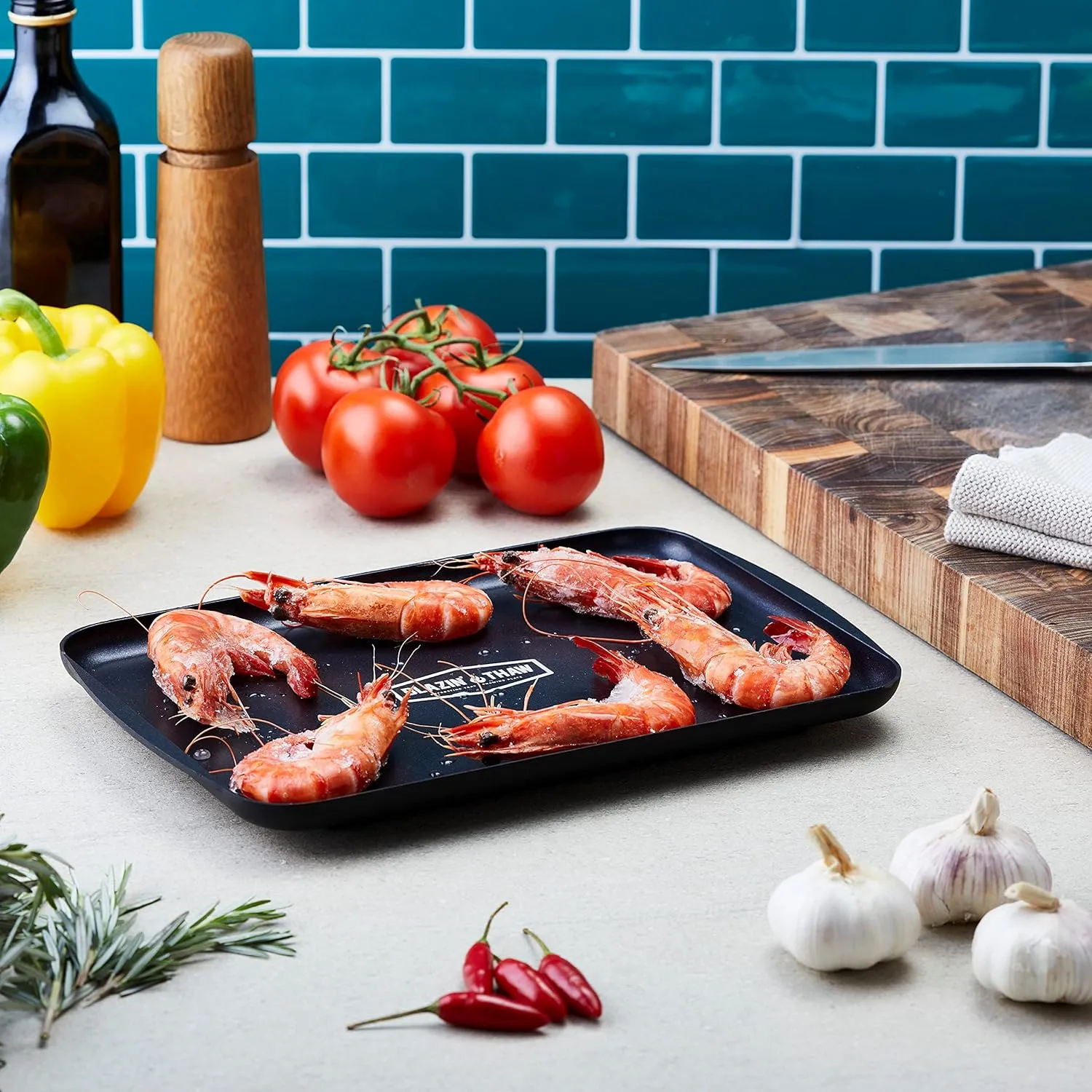 BLAZIN' THAW Defrosting Tray for Frozen Meat | Premium Edition | Aluminium Alloy Plate for Thawing Frozen Food | Natural Thawing Process | No Microwaves, No Cold/Warm Water Required |