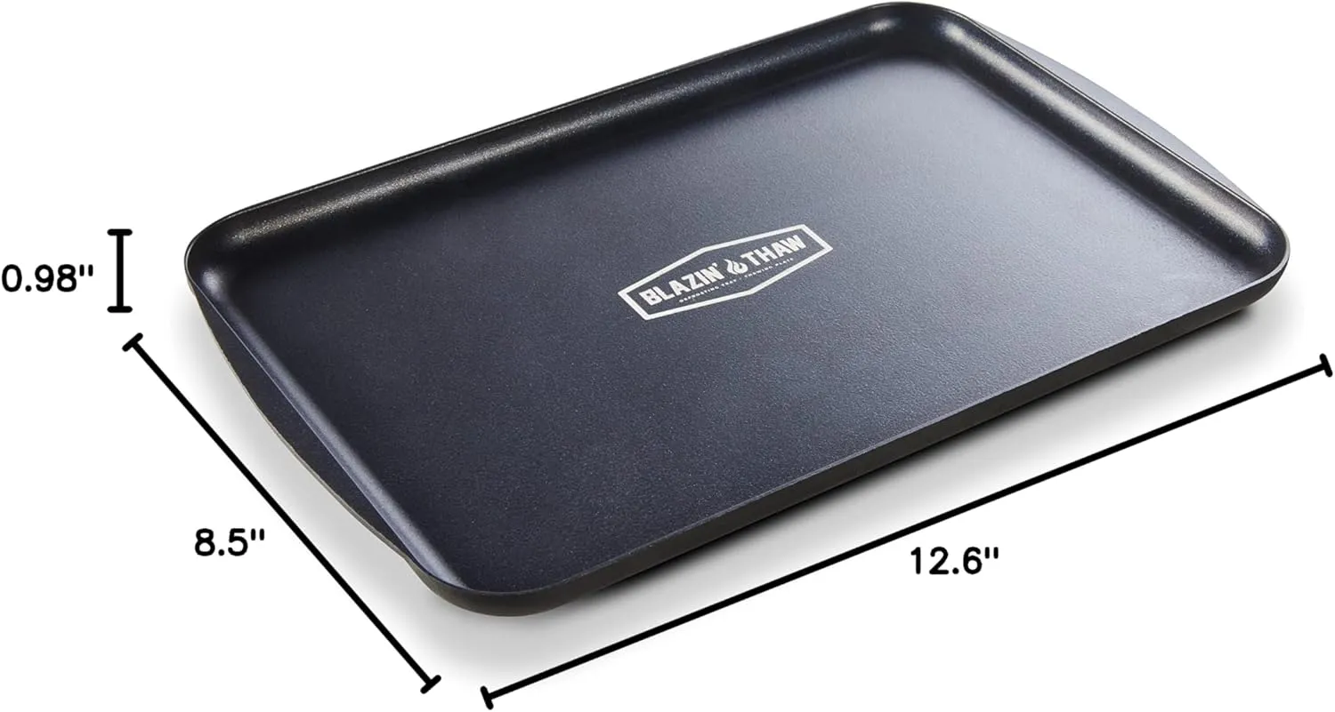 BLAZIN' THAW Defrosting Tray for Frozen Meat | Premium Edition | Aluminium Alloy Plate for Thawing Frozen Food | Natural Thawing Process | No Microwaves, No Cold/Warm Water Required |
