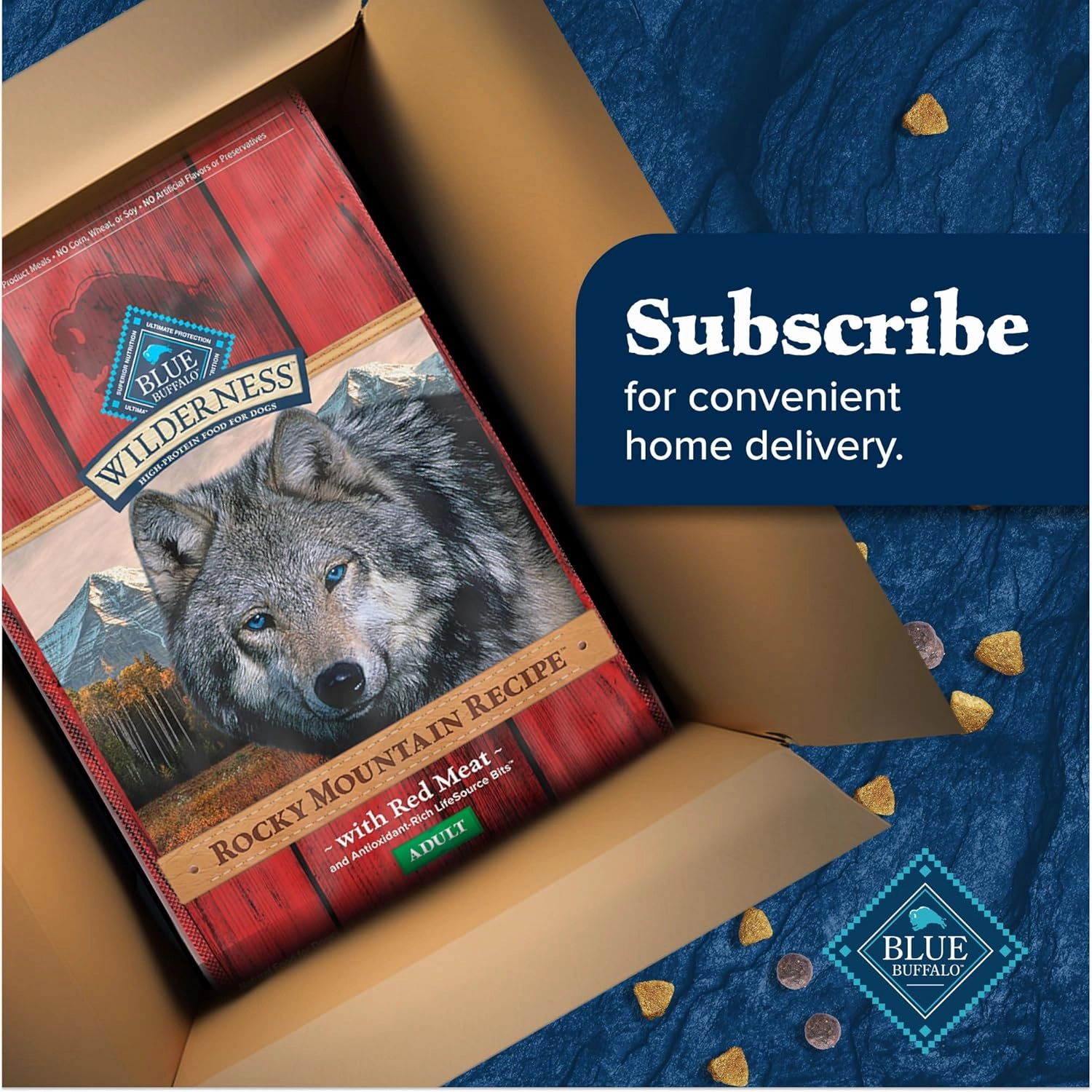 Blue Buffalo Wilderness Rocky Mountain Recipe High-Protein Adult Dry Dog Food Wholesome Red Meat