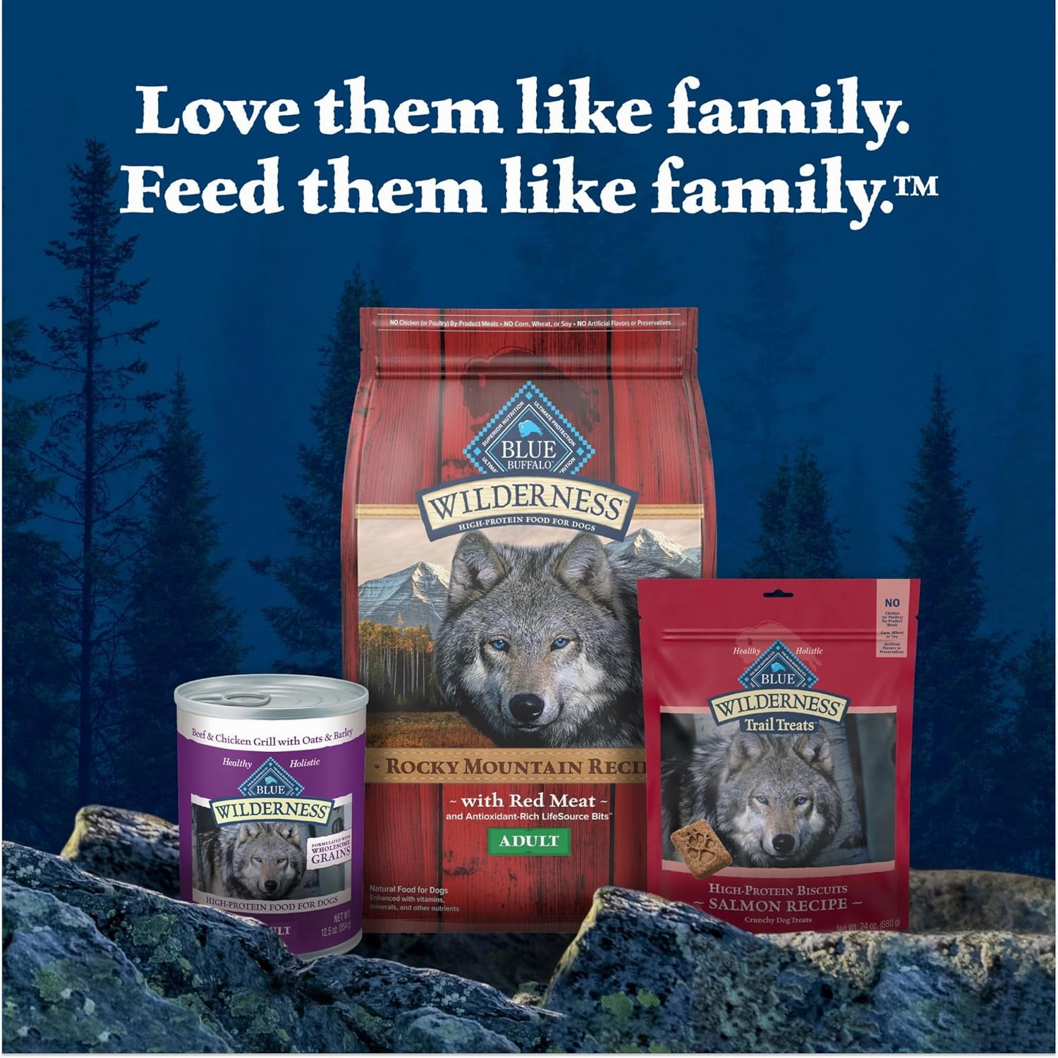 Blue Buffalo Wilderness Rocky Mountain Recipe High-Protein Adult Dry Dog Food Wholesome Red Meat