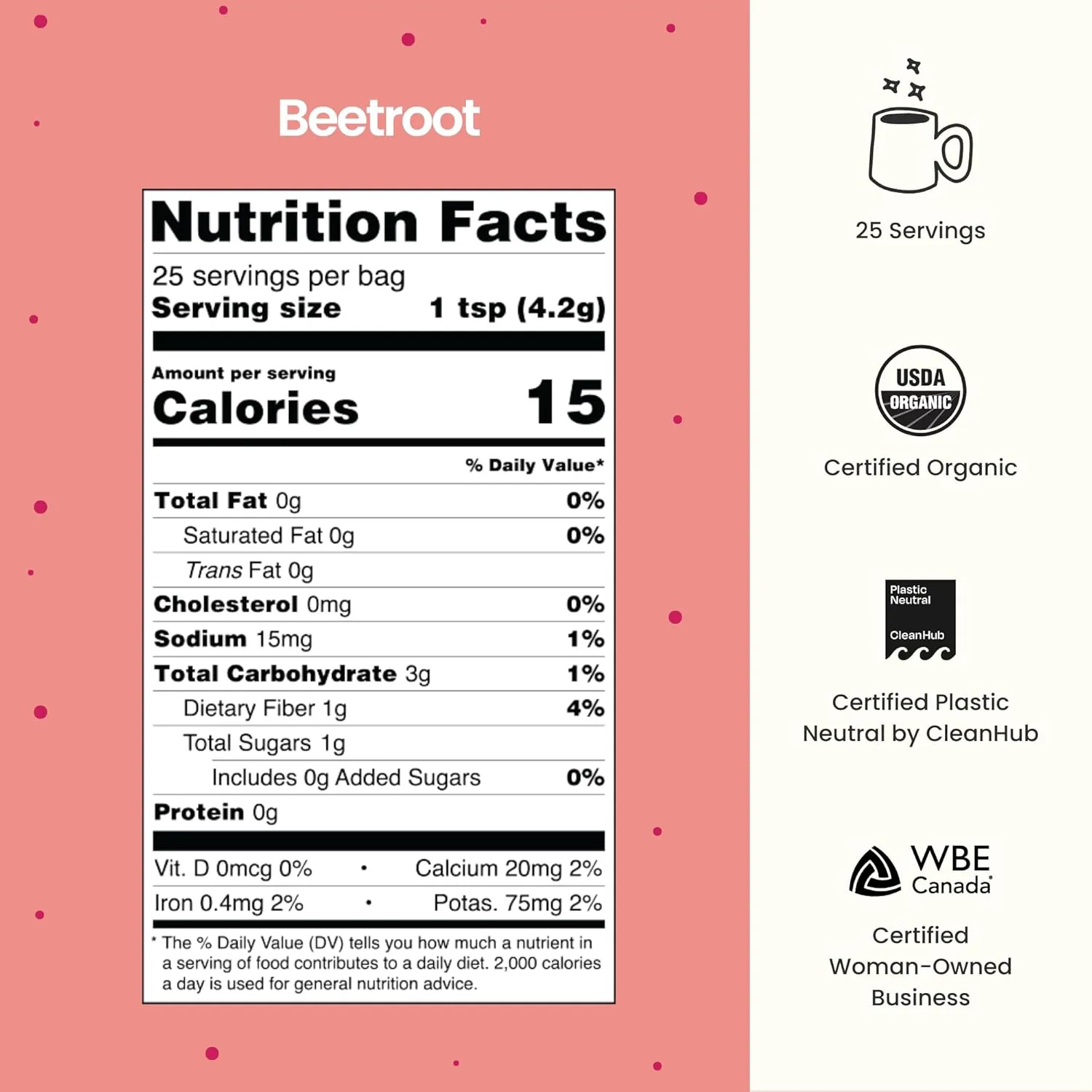 Blume Beetroot Latte | Energizing Beet Powder Blend with Clove, Cinnamon, & Ginger | Antioxident Rich and Caffeine Free | Vegan, Keto Friendly, & Gluten Free | 25 Servings