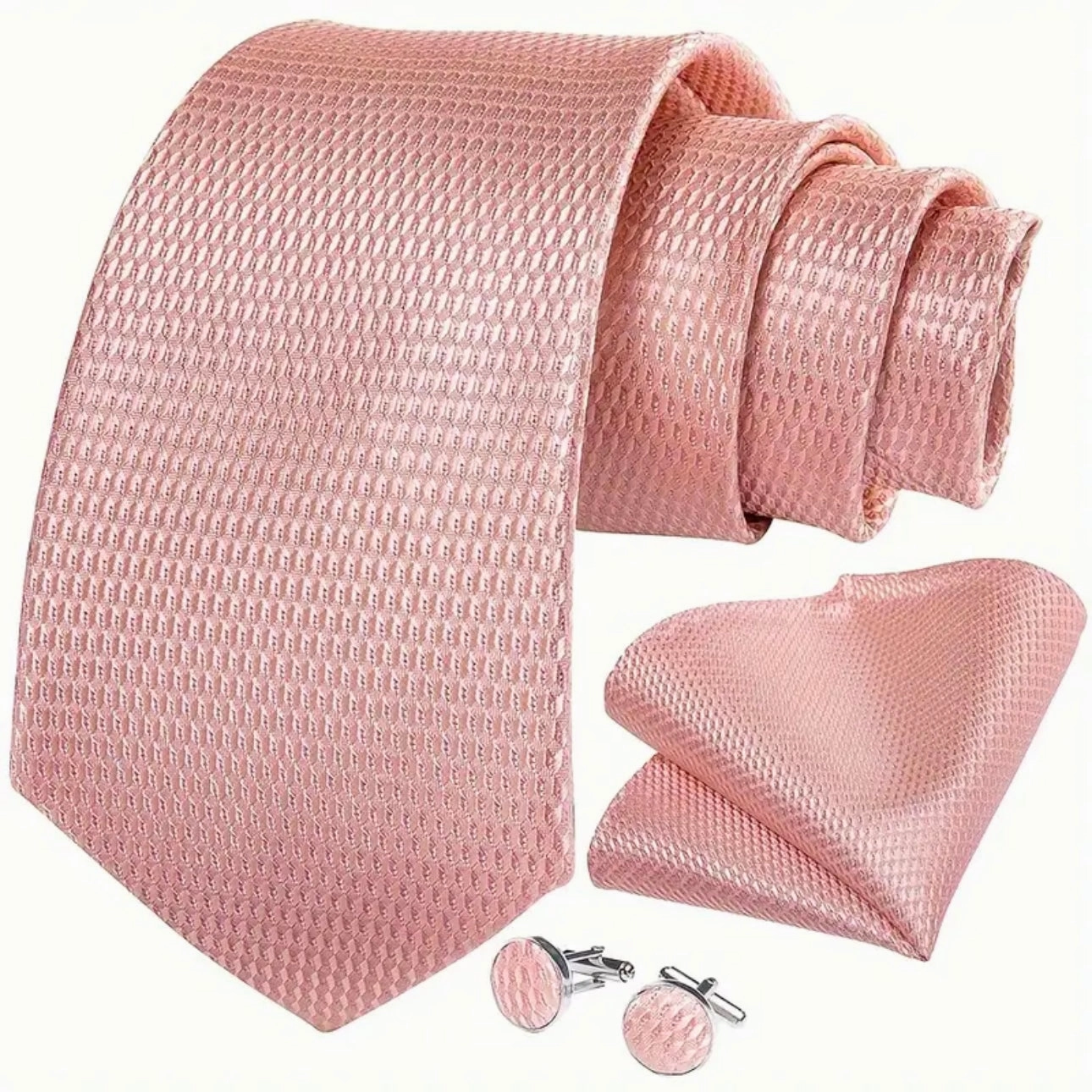Blush Peach Gold Necktie Set