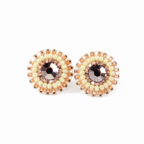 Blush pink ivory stud earrings