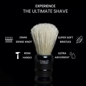 Boar Shaving Brush for Men | Black Handle, 25mm Knot | Classic Wet Shaving Brush for Rich Lather | Gentlemen’s Grooming Accessory for Traditional Shave Routine
