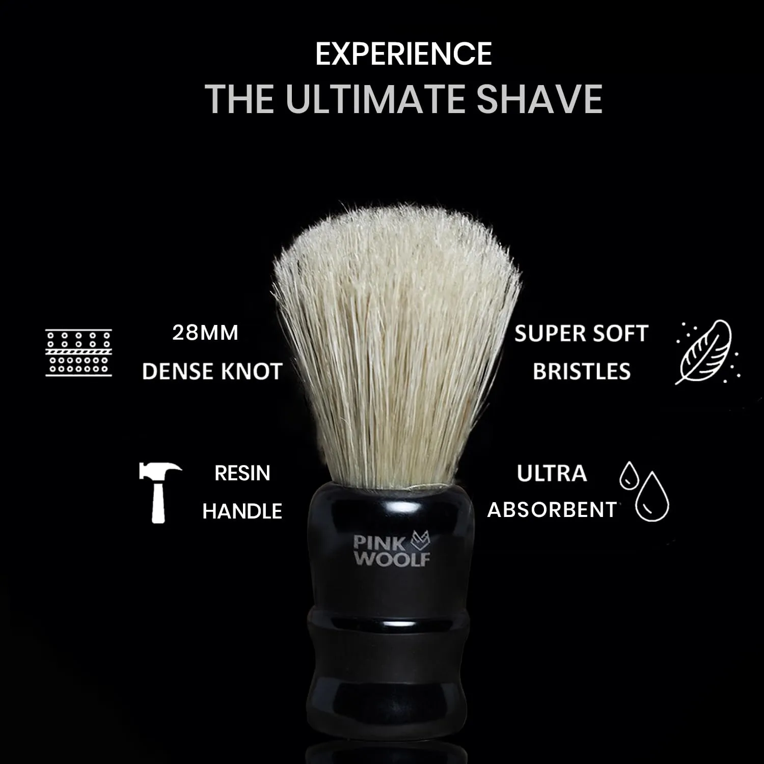 Boar Shaving Brush for Men | Black Handle, 25mm Knot | Classic Wet Shaving Brush for Rich Lather | Gentlemen’s Grooming Accessory for Traditional Shave Routine