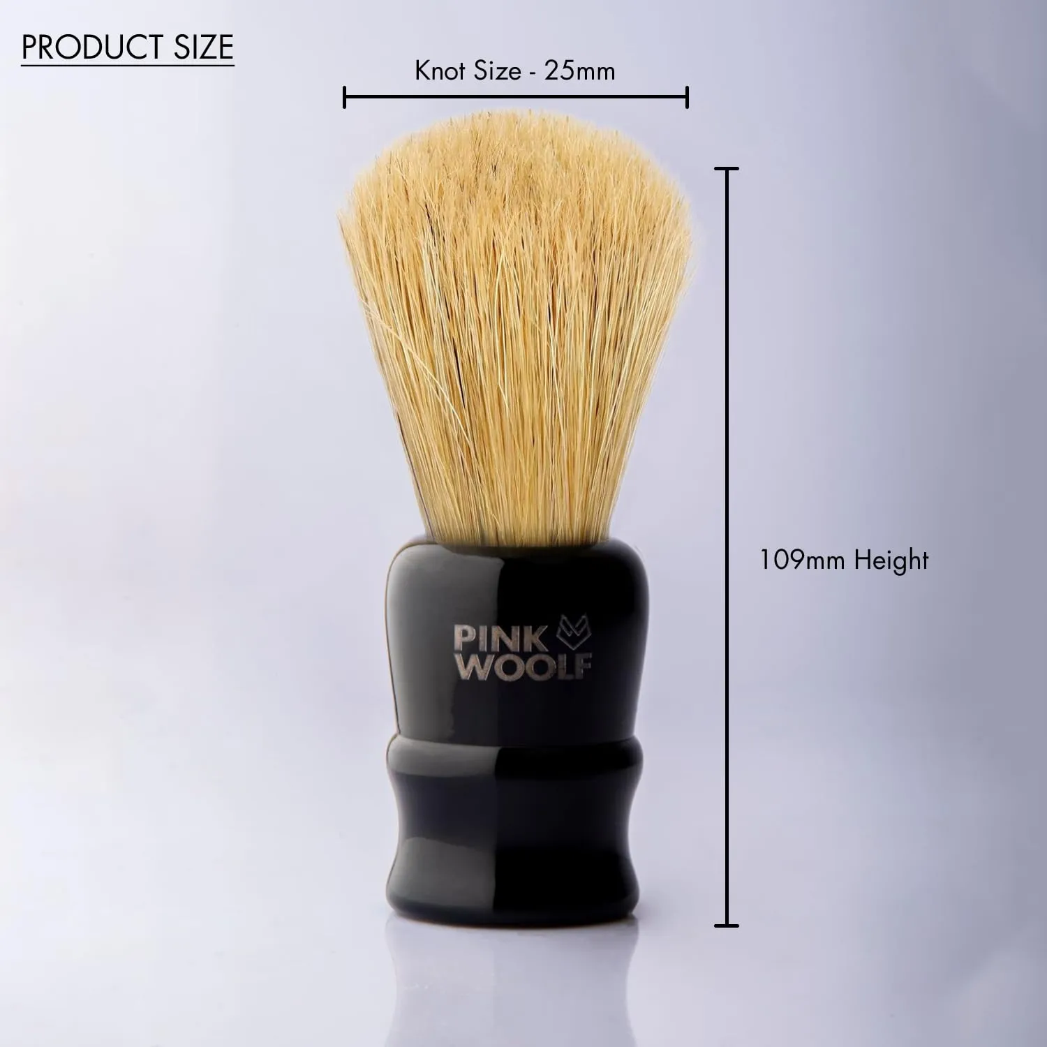 Boar Shaving Brush for Men | Black Handle, 25mm Knot | Classic Wet Shaving Brush for Rich Lather | Gentlemen’s Grooming Accessory for Traditional Shave Routine