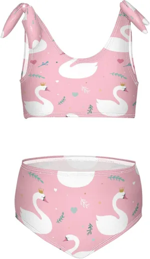 Boccsty Summer Mermaid Girls Swimsuits Pink Kids Bikini Sets 2 Pcs Bathing Suit for 3T-12T