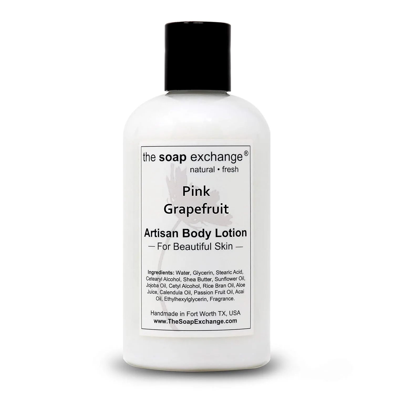 Body Lotion - Pink Grapefruit Scent - Hand Crafted 8 fl oz / 240 ml Natural Artisan Skin Care for Hand, Face, & Body, Moisturize, Hydrate, & Protect. Made in the USA.