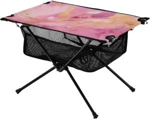 Bolaz Outdoor Folding Portable Picnic Camping Table-Pink Marble,Storage Mesh for Camping Gear Accessories, Hiking, Mountaineering, Outdoor Travel