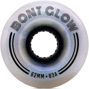 Bont Skates - Glow Light Up LED Quad Roller Skate Wheels - Recreational Street Outdoor Skating - 62x35mm 83A -Set of 4 wheels (Angelic Aqua)