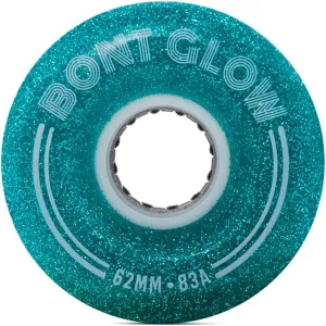 Bont Skates - Glow Light Up LED Quad Roller Skate Wheels - Recreational Street Outdoor Skating - 62x35mm 83A - Set of 4 wheels (Chameleon Green)