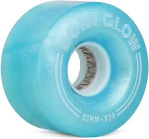 Bont Skates - Glow Light Up LED Quad Roller Skate Wheels - Recreational Street Outdoor Skating - 62x35mm 83A - Set of 4 wheels (Tickle Blue)