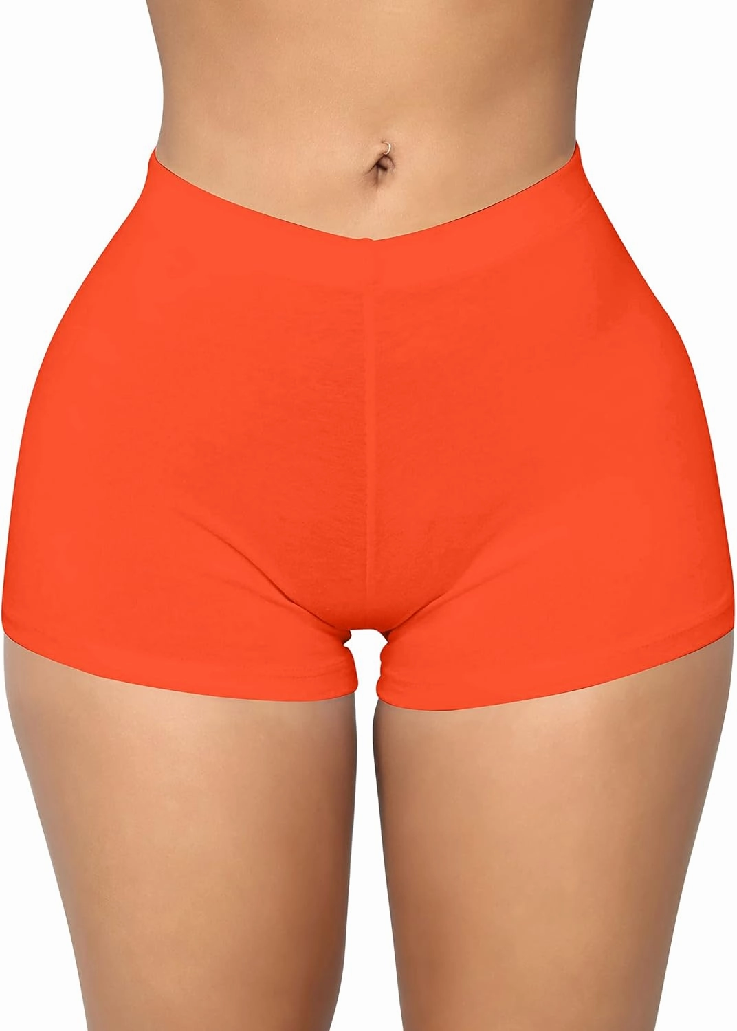 BORIFLORS Women's Sexy Workout Gym Biker Elastic Waist Booty Shorts