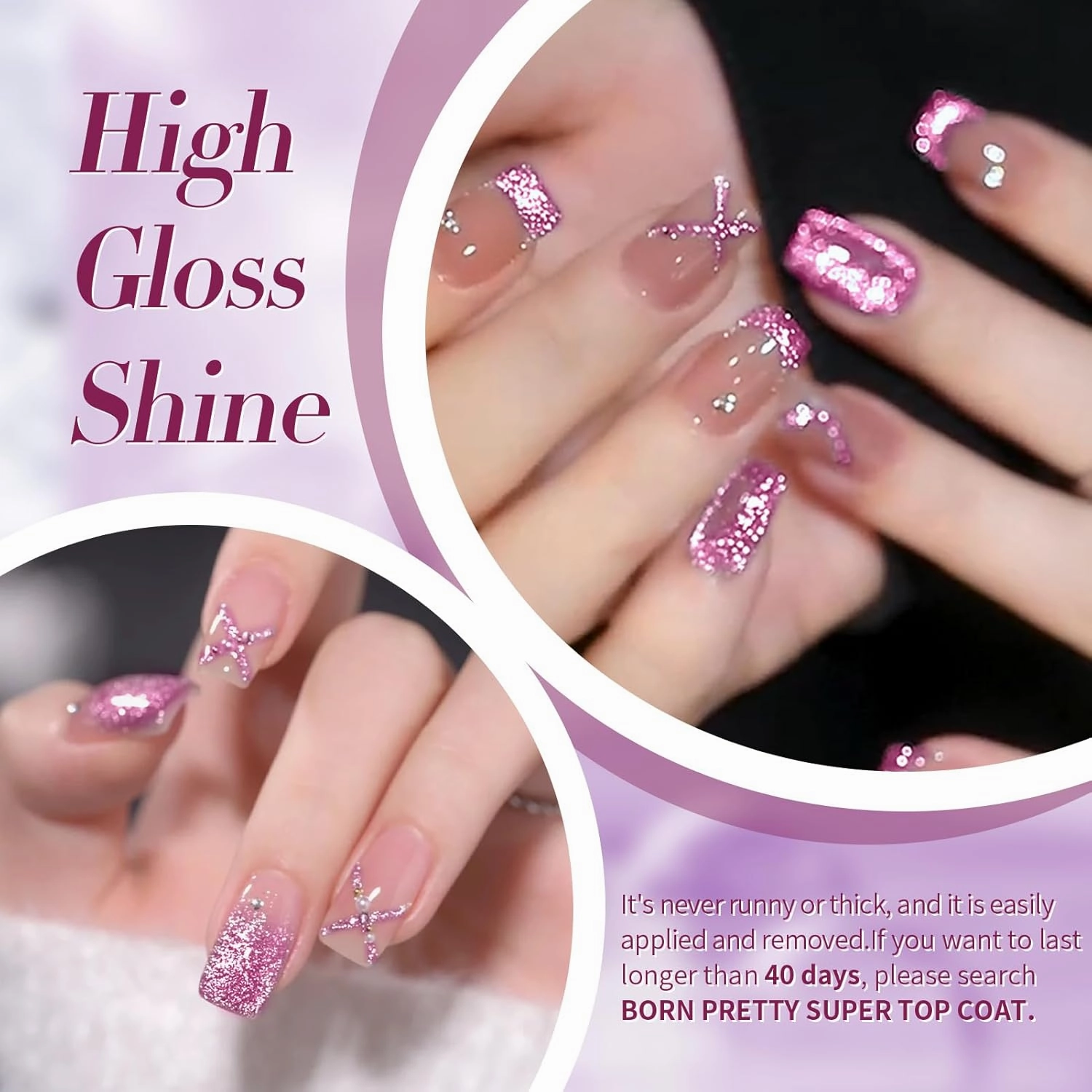 Born Pretty Magnetic Gel Polish Platinum Glitter Cat Magnetic Gel Nail Polish Pink Red Purple Green Nail Salon DIY at Home
