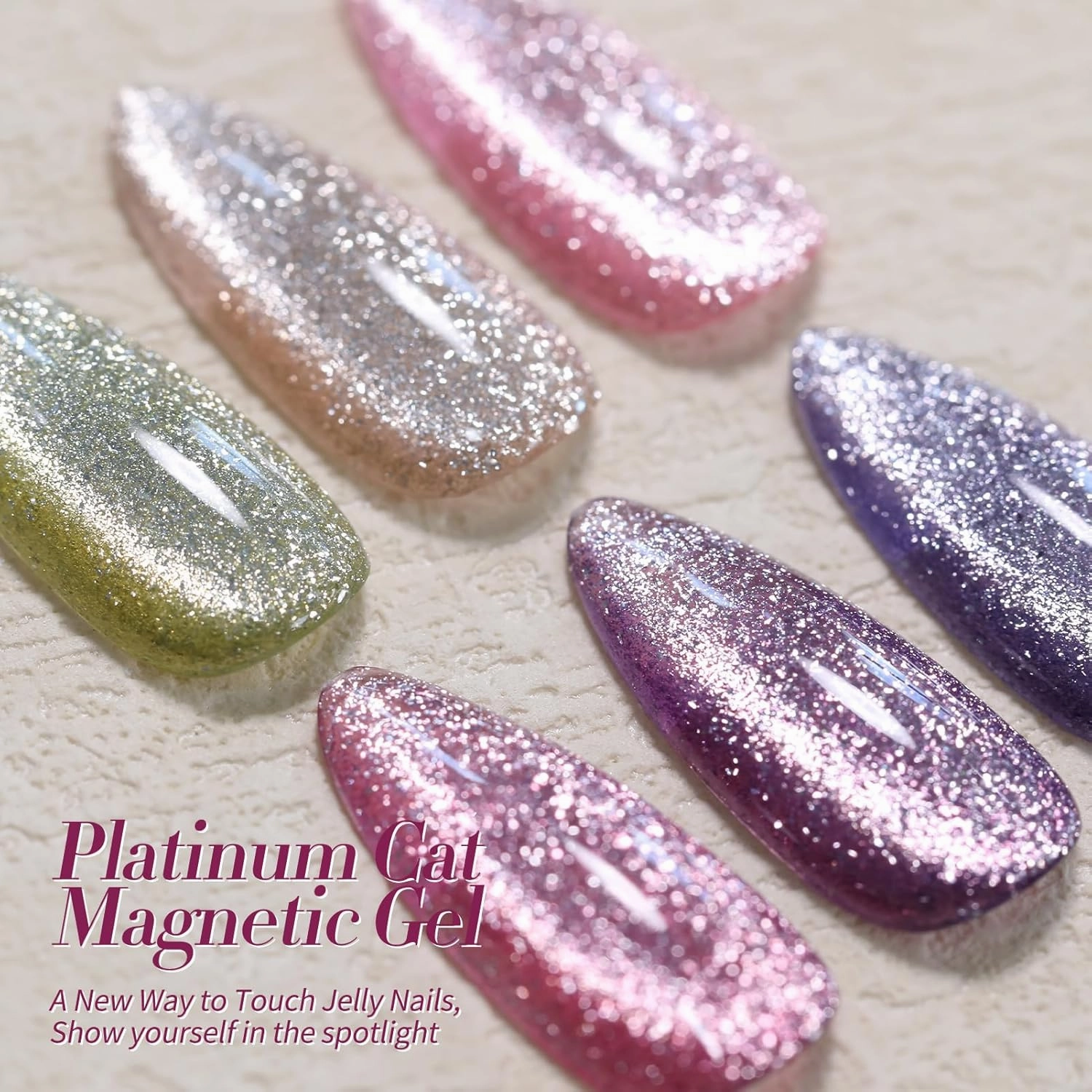 Born Pretty Magnetic Gel Polish Platinum Glitter Cat Magnetic Gel Nail Polish Pink Red Purple Green Nail Salon DIY at Home