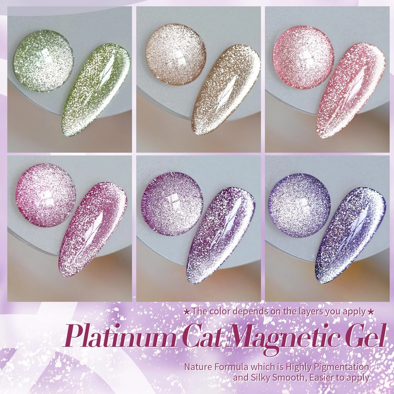 Born Pretty Magnetic Gel Polish Platinum Glitter Cat Magnetic Gel Nail Polish Pink Red Purple Green Nail Salon DIY at Home