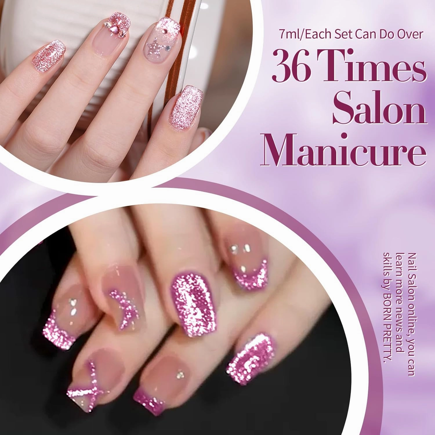 Born Pretty Magnetic Gel Polish Platinum Glitter Cat Magnetic Gel Nail Polish Pink Red Purple Green Nail Salon DIY at Home