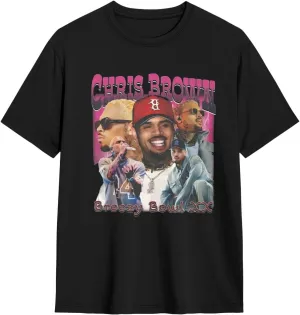 Breezy Xx 2025 Music Tour T-Shirts Noveltyfine Cotton Tops Black