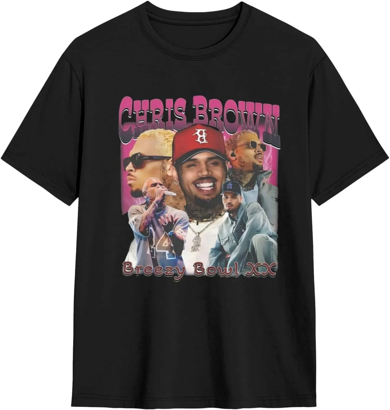Breezy Xx 2025 Music Tour T-Shirts Noveltyfine Cotton Tops Black