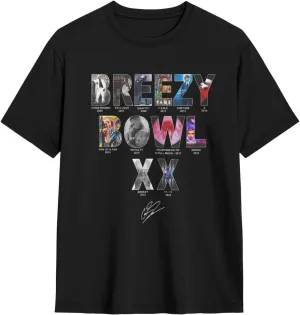 Breezy Xx 2025 Music Tour T-Shirts Unisexr Funnytrendy Cotton Tops Black