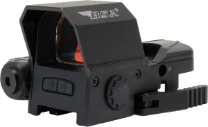 BSA Optics Illuminated 33mm Red Reflex Sight with Red Laser