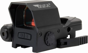 BSA Optics Illuminated 33mm Red Reflex Sight with Red Laser