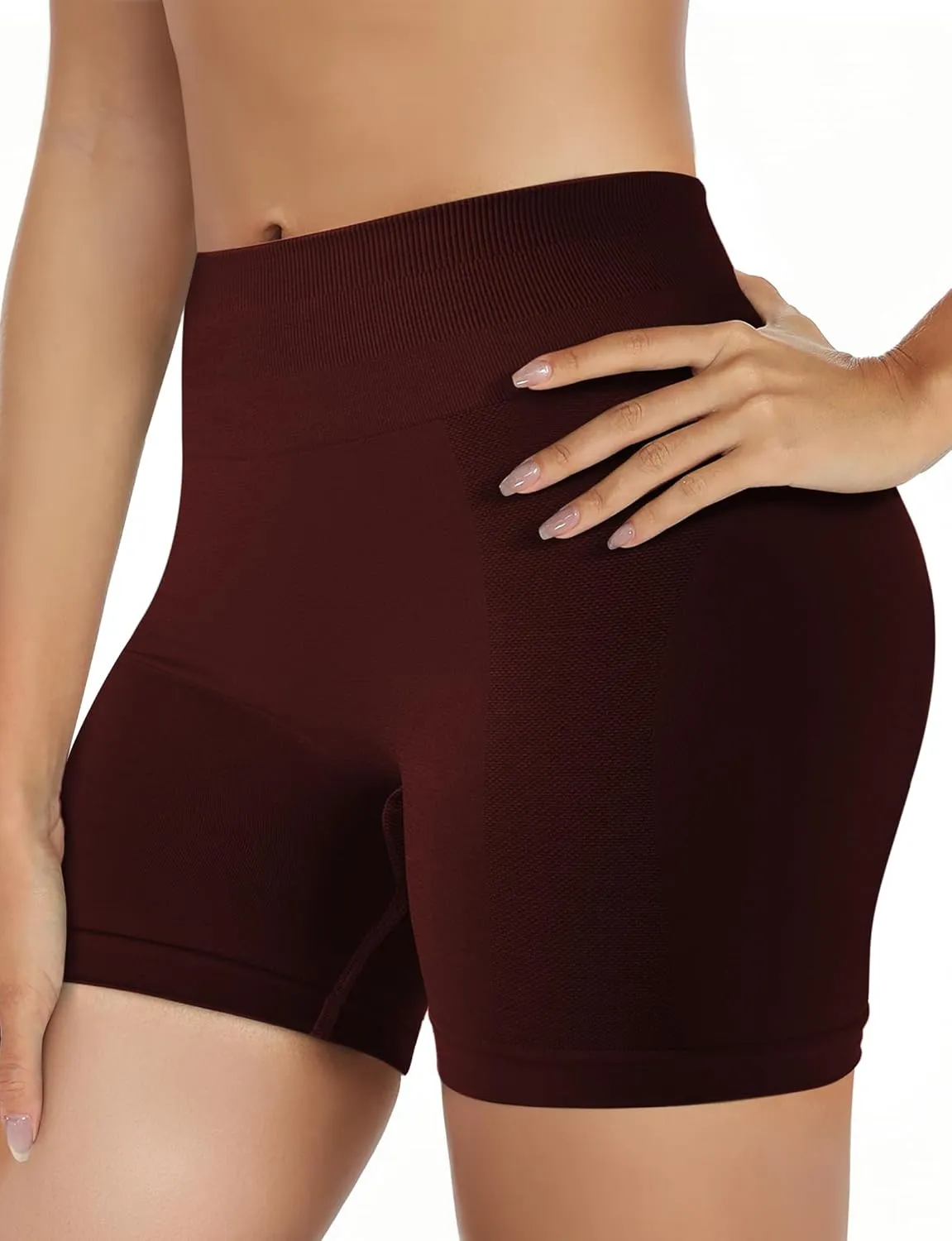 Buauty Gym Shorts Women, Seamless Yoga Workout Shorts, High-Waisted 3.6'' Scrunch Butt Booty Lifting Athletic Running Shorts