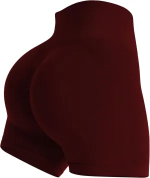 Buauty Gym Shorts Women, Seamless Yoga Workout Shorts, High-Waisted 3.6'' Scrunch Butt Booty Lifting Athletic Running Shorts