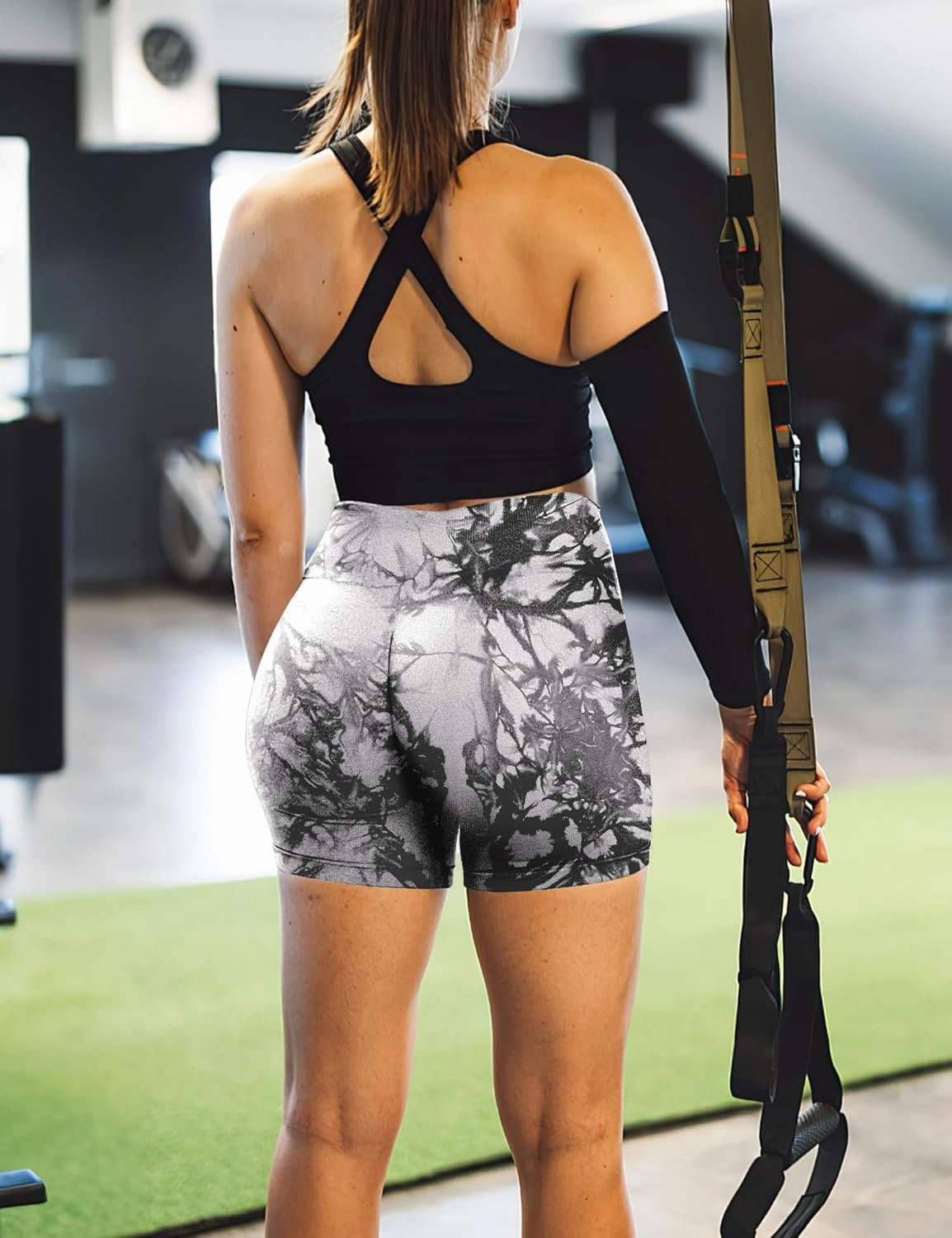 Buauty Gym Shorts Women, Seamless Yoga Workout Shorts, High-Waisted 3.6'' Scrunch Butt Booty Lifting Athletic Running Shorts