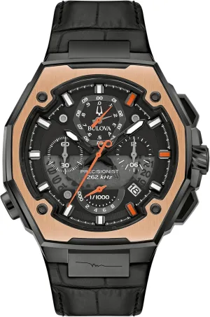 Bulova Marc Anthony Mens Series X Limited Edition Chronograph High Performance Quartz Diamond Black Ion-Plated Watch, Black Dial Style: 98B402