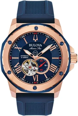 Bulova Men's Marine Star Automatic Blue Dial Watch | 45mm | 98A227