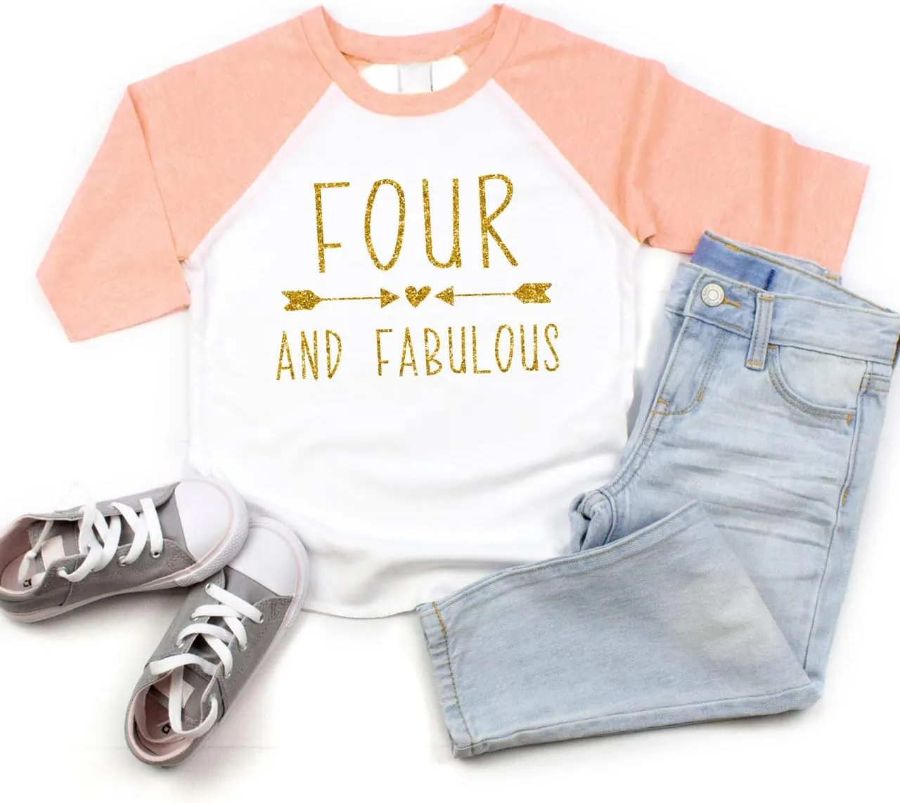Bump and Beyond Designs Girl Fourth Birthday Shirt Four and Fabulous Shirt