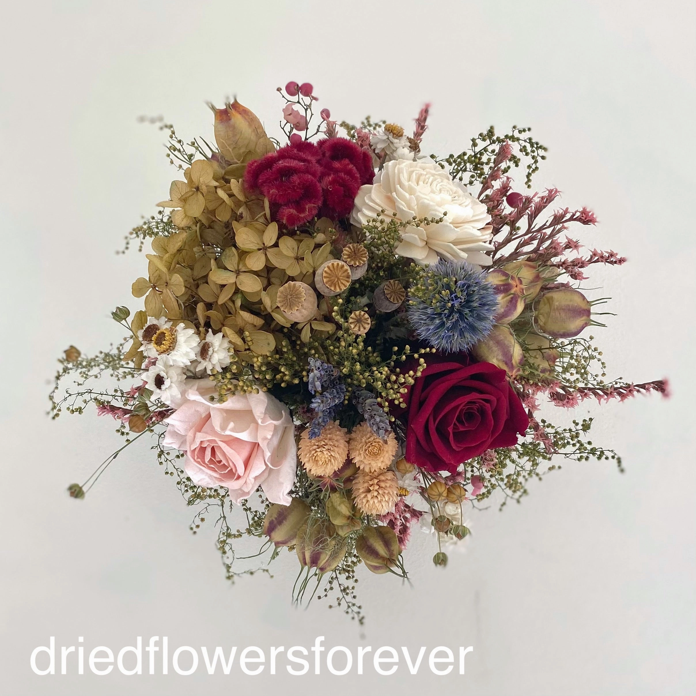 Burgundy & Pale Peach Floral Arrangement