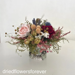 Burgundy & Pale Peach Floral Arrangement