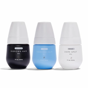 Bushbalm Bermuda to Remove Dark Spots, Nude to Prevent Ingrown Hairs Sweet Escape to Nourish Skin - Oil to Soothe and Nourish Skin, 30 ml each
