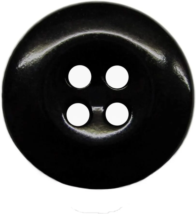 ButtonMode Industrial Pant Buttons (Fits Carhartt, Dickies, Red Kap Work Pants) Class A, B, C, Workshop Commercial Industrial Strength Buttons Measuring 17mm (11/16 Inch), Black, 22-Buttons