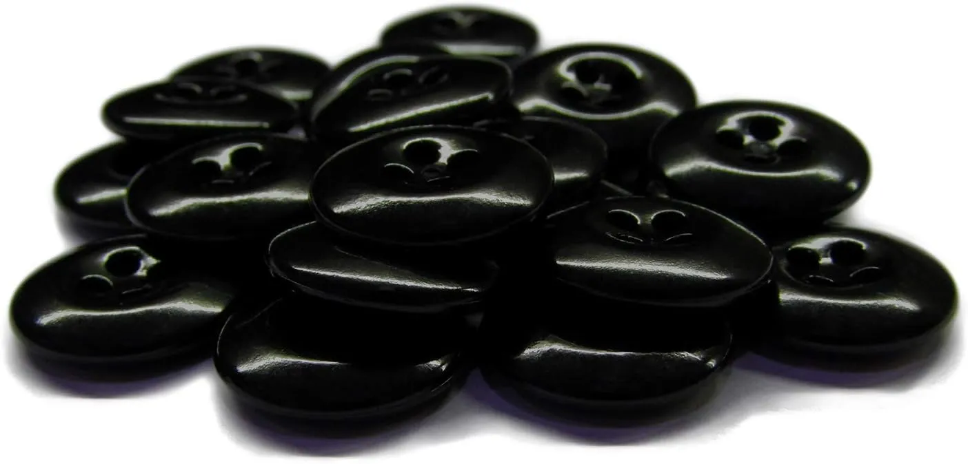 ButtonMode Industrial Pant Buttons (Fits Carhartt, Dickies, Red Kap Work Pants) Class A, B, C, Workshop Commercial Industrial Strength Buttons Measuring 17mm (11/16 Inch), Black, 22-Buttons