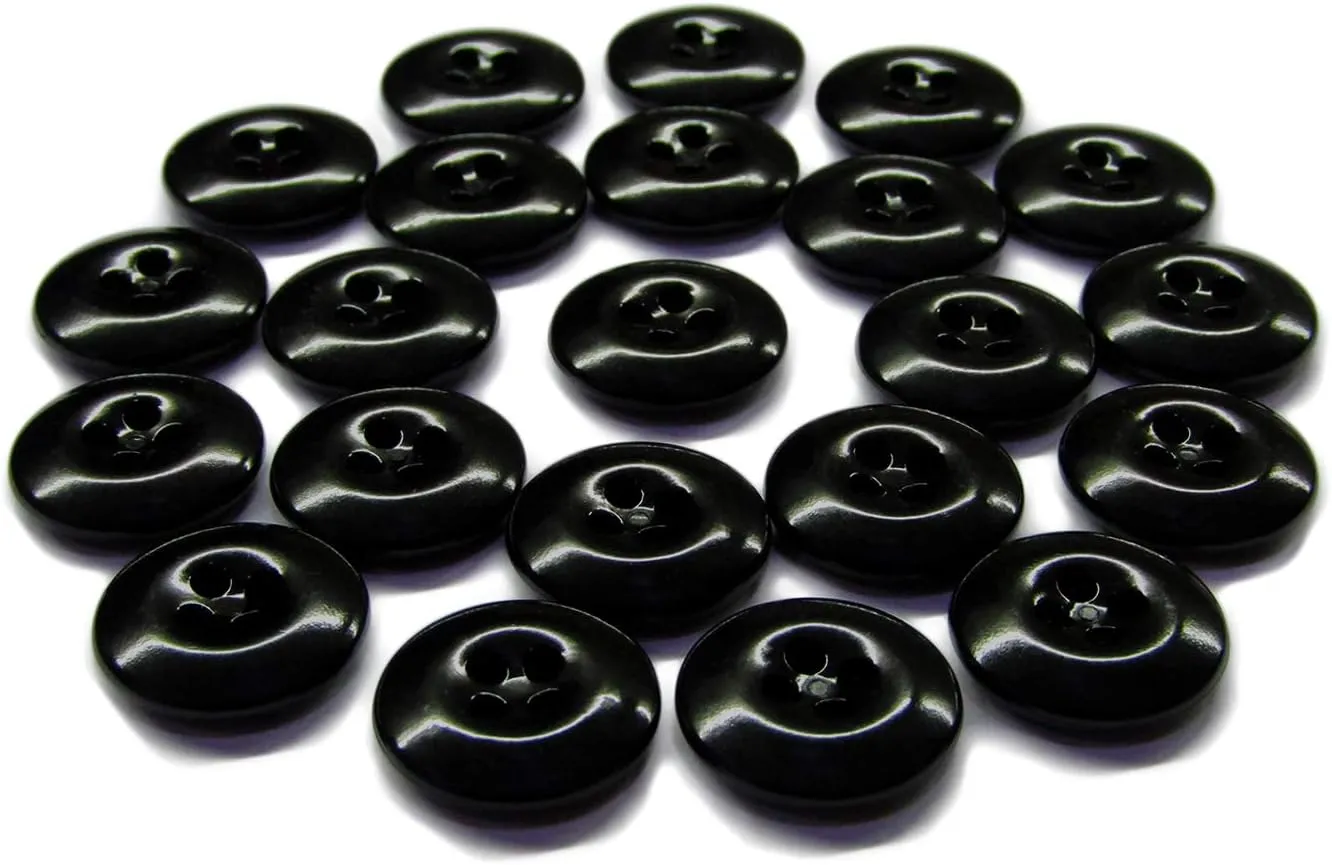ButtonMode Industrial Pant Buttons (Fits Carhartt, Dickies, Red Kap Work Pants) Class A, B, C, Workshop Commercial Industrial Strength Buttons Measuring 17mm (11/16 Inch), Black, 22-Buttons