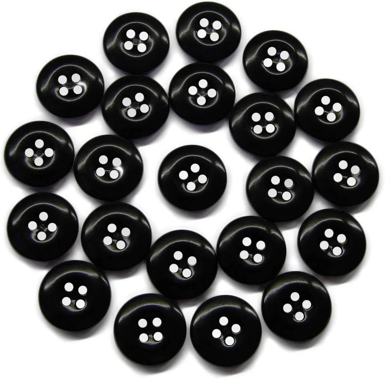 ButtonMode Industrial Pant Buttons (Fits Carhartt, Dickies, Red Kap Work Pants) Class A, B, C, Workshop Commercial Industrial Strength Buttons Measuring 17mm (11/16 Inch), Black, 22-Buttons