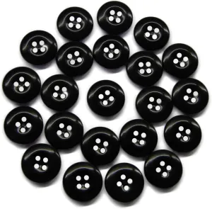 ButtonMode Industrial Pant Buttons (Fits Carhartt, Dickies, Red Kap Work Pants) Class A, B, C, Workshop Commercial Industrial Strength Buttons Measuring 17mm (11/16 Inch), Black, 22-Buttons